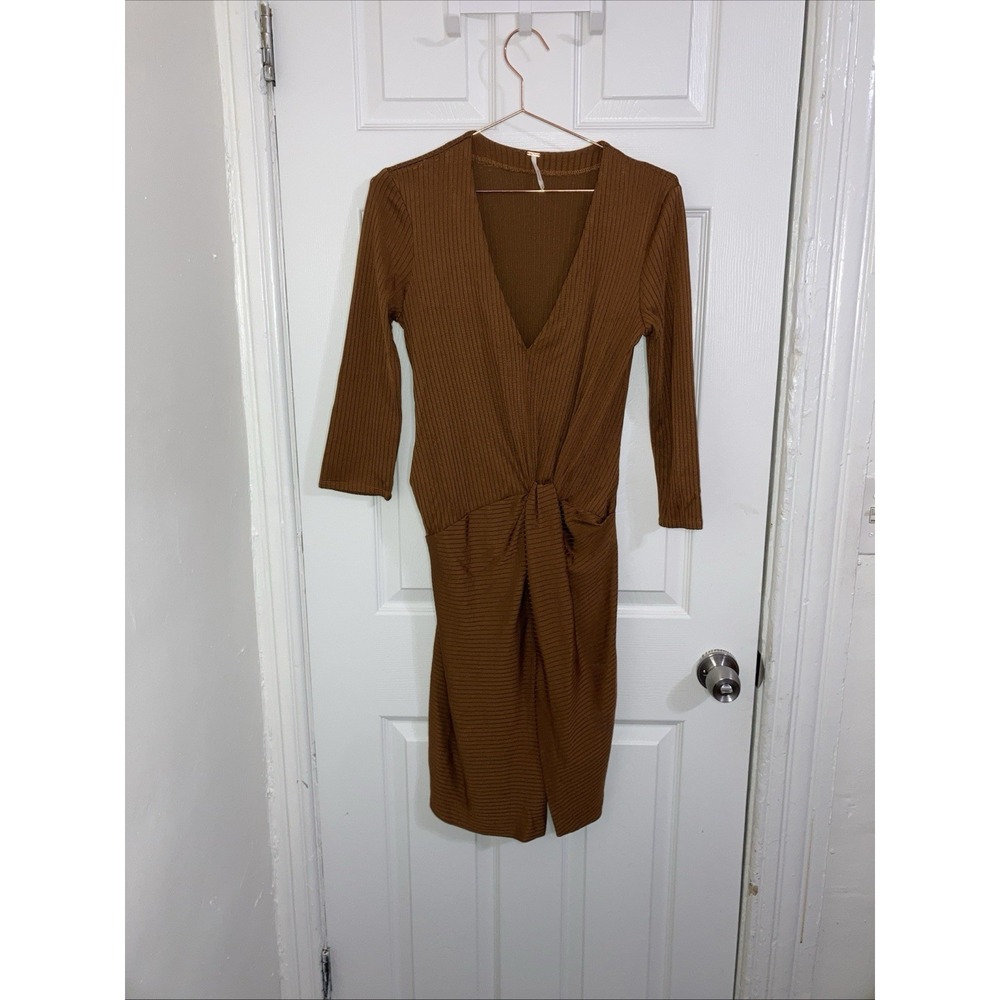 Free‎ People Bronze Ribbed Stretch Dress, Size  S